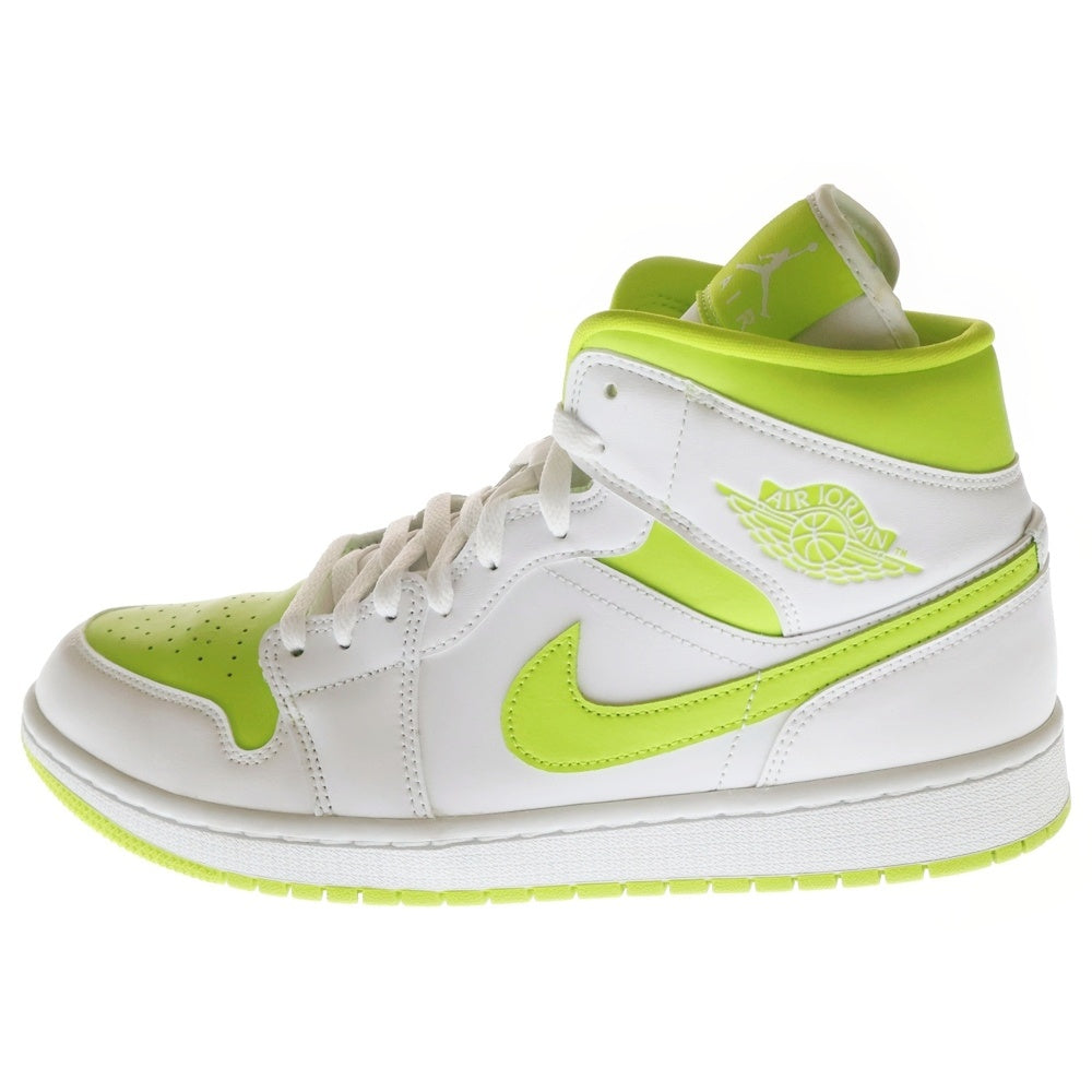 NIKE(ナイキ) WMNS AIR JORDAN 1 MID WHITE LIME ウィメンズ エアジョーダン1 ライム ハイカットスニーカー ホワイト/イエロー US12/29cm BQ6472-131