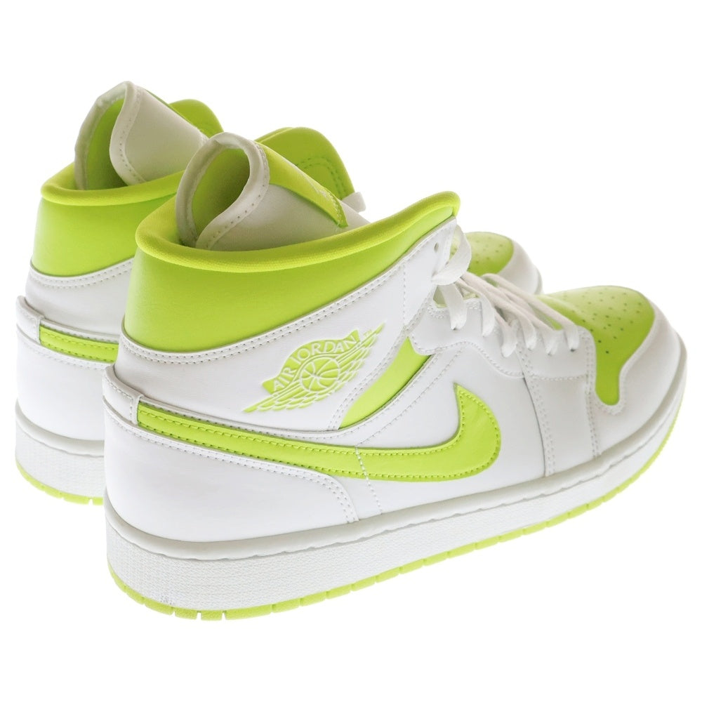 NIKE(ナイキ) WMNS AIR JORDAN 1 MID WHITE LIME ウィメンズ エアジョーダン1 ライム ハイカットスニーカー ホワイト/イエロー US12/29cm BQ6472-131