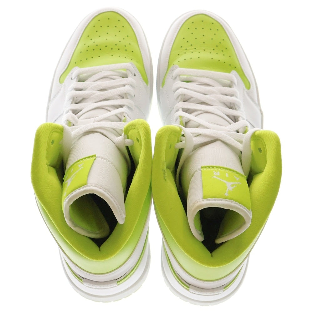 NIKE(ナイキ) WMNS AIR JORDAN 1 MID WHITE LIME ウィメンズ エアジョーダン1 ライム ハイカットスニーカー ホワイト/イエロー US12/29cm BQ6472-131