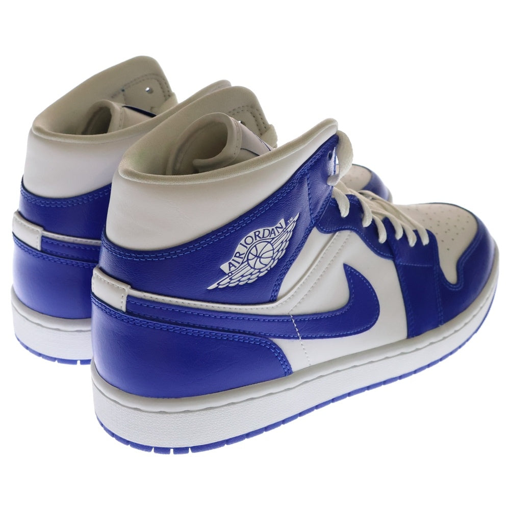 NIKE(ナイキ) WMNS AIR JORDAN 1 MID KENTUCKY BLUE ウィメンズ エアジョーダン1 ケンタッキーブルー ミッドカットスニーカー ホワイト/ブルー US12/29cm BQ6472-104