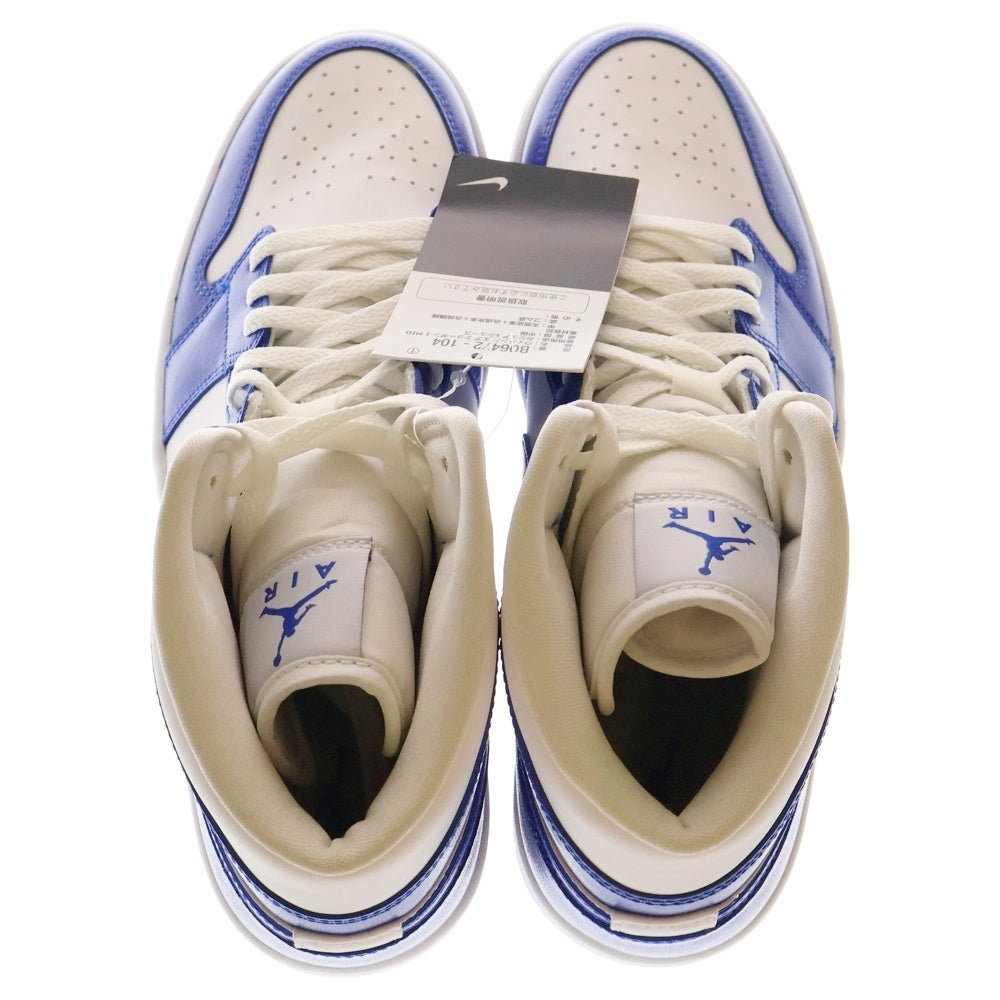 NIKE(ナイキ) WMNS AIR JORDAN 1 MID KENTUCKY BLUE ウィメンズ エアジョーダン1 ケンタッキーブルー ミッドカットスニーカー ホワイト/ブルー US12/29cm BQ6472-104