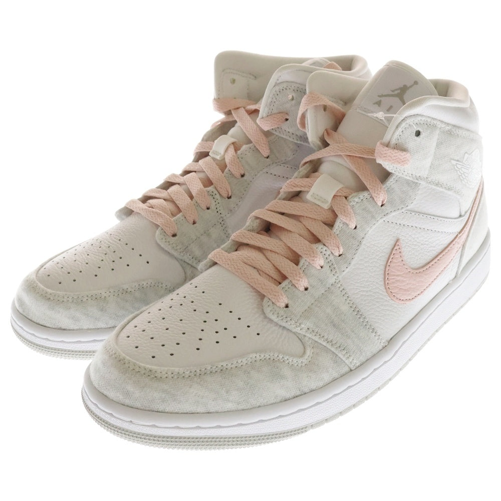 NIKE(ナイキ) WMNS AIR JORDAN 1 MID SE LIGHT IRON ORE ウィメンズ エアジョーダン1 ライト アイアン オレ ミッドカットスニーカー ホワイト/ピンク US12/29cm DN4045-001