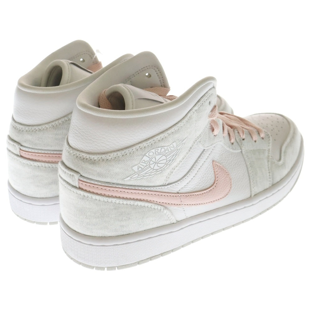 NIKE(ナイキ) WMNS AIR JORDAN 1 MID SE LIGHT IRON ORE ウィメンズ エアジョーダン1 ライト アイアン オレ ミッドカットスニーカー ホワイト/ピンク US12/29cm DN4045-001