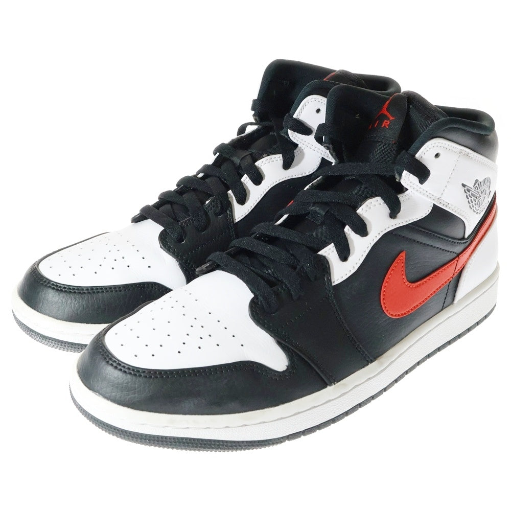 NIKE(ナイキ) AIR JORDAN 1 MID エアジョーダン 1 ミッドカットスニーカー ブラック/レッド/ホワイト US10/28cm 554724-075