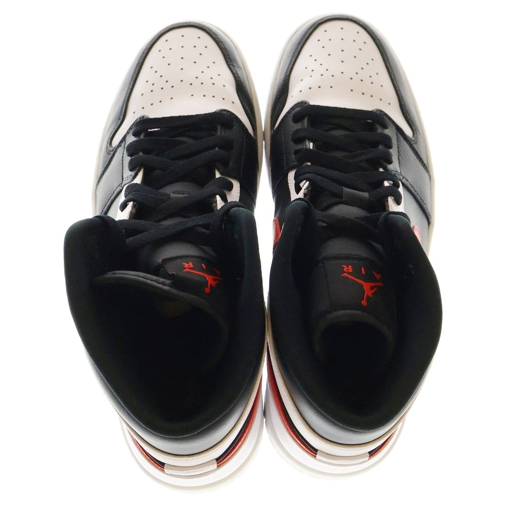 NIKE(ナイキ) AIR JORDAN 1 MID エアジョーダン 1 ミッドカットスニーカー ブラック/レッド/ホワイト US10/28cm 554724-075