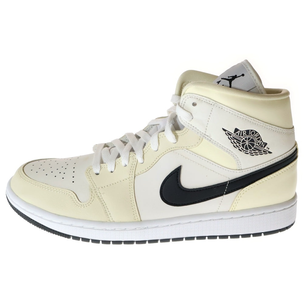 NIKE(ナイキ) WMNS AIR JORDAN 1 MID COCONUT MILK ウィメンズ エアジョーダン1 ココナッツミルク ミッドカットスニーカー ホワイト US12/29cm BQ6472-121