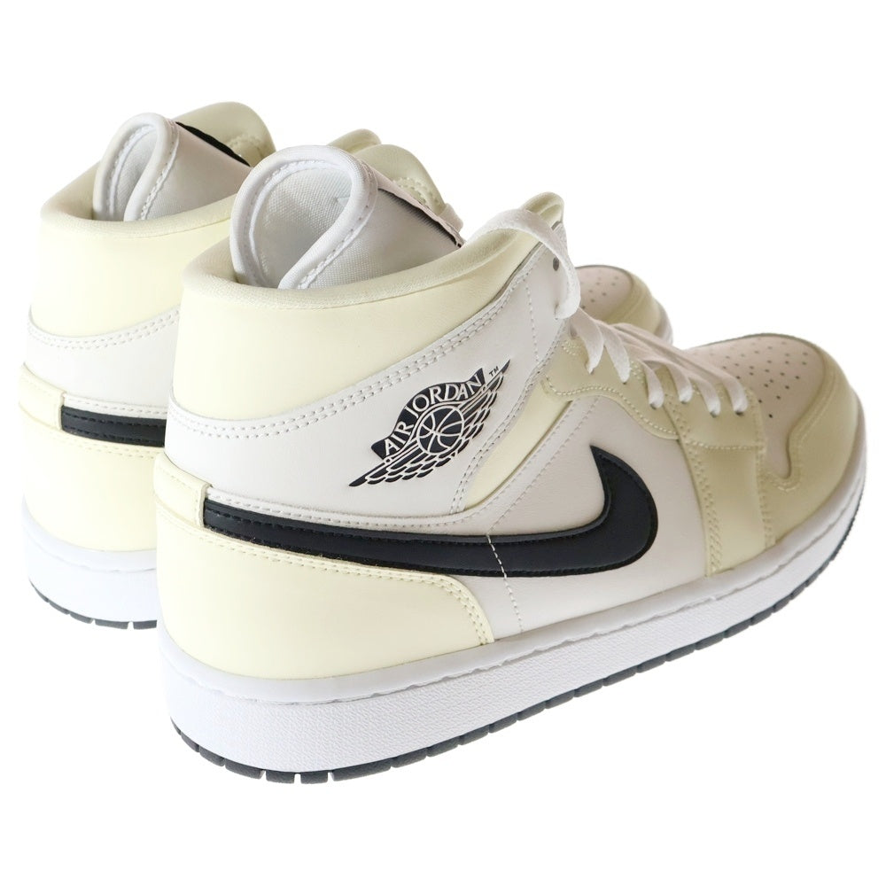 NIKE(ナイキ) WMNS AIR JORDAN 1 MID COCONUT MILK ウィメンズ エアジョーダン1 ココナッツミルク ミッドカットスニーカー ホワイト US12/29cm BQ6472-121