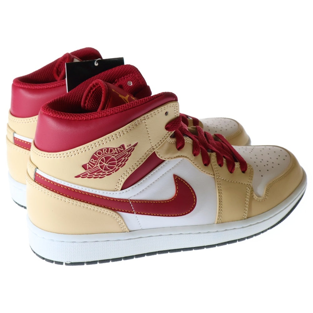 NIKE(ナイキ) AIR JORDAN 1 MID BEIGE CARDINAL RED エアジョーダン1 カーディナルレッド ミッドカットスニーカー ベージュ/レッド US10/28cm 554724-201