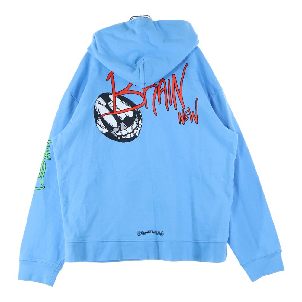 CHROME HEARTS(クロムハーツ) ×MATTY BOY BRAIN NEW PULLOVER HOODIE マッティボーイ ブレインニュー プリントフーディー プルオーバーパーカー ブルー