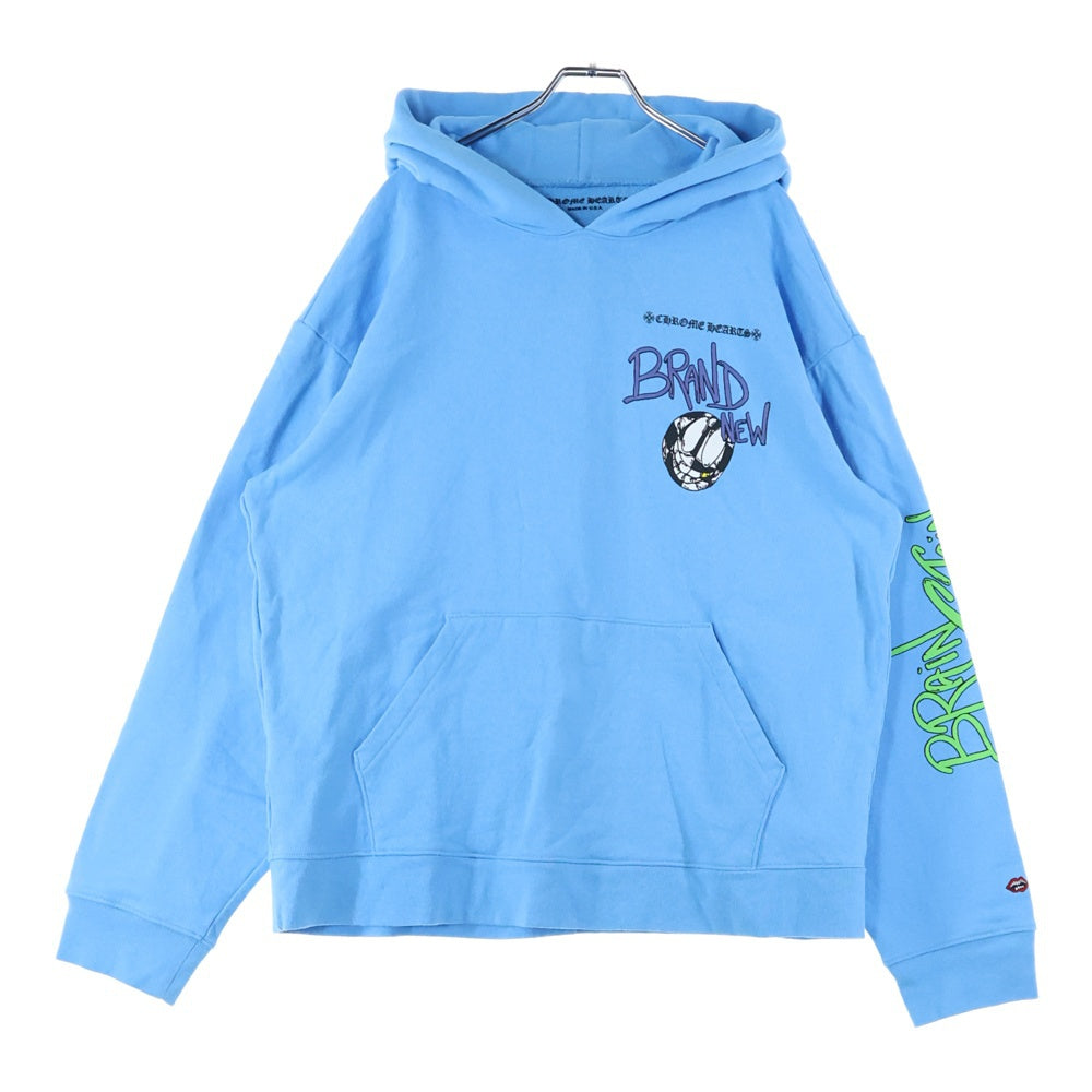CHROME HEARTS(クロムハーツ) ×MATTY BOY BRAIN NEW PULLOVER HOODIE マッティボーイ ブレインニュー プリントフーディー プルオーバーパーカー ブルー
