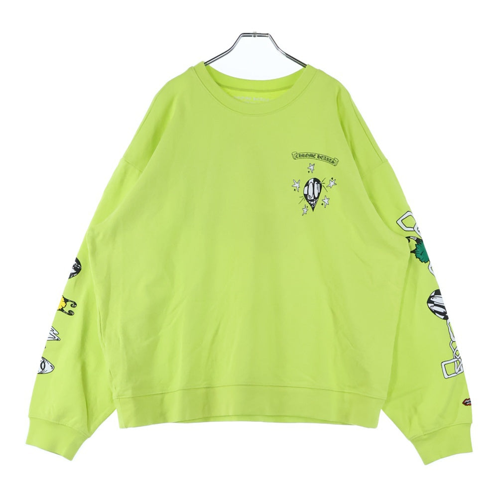 CHROME HEARTS(クロムハーツ) ×MATTY BOY PPO CHAIN GAME マッティボーイ チェーンゲーム プリント クルーネック スウェットトレーナー イエロー
