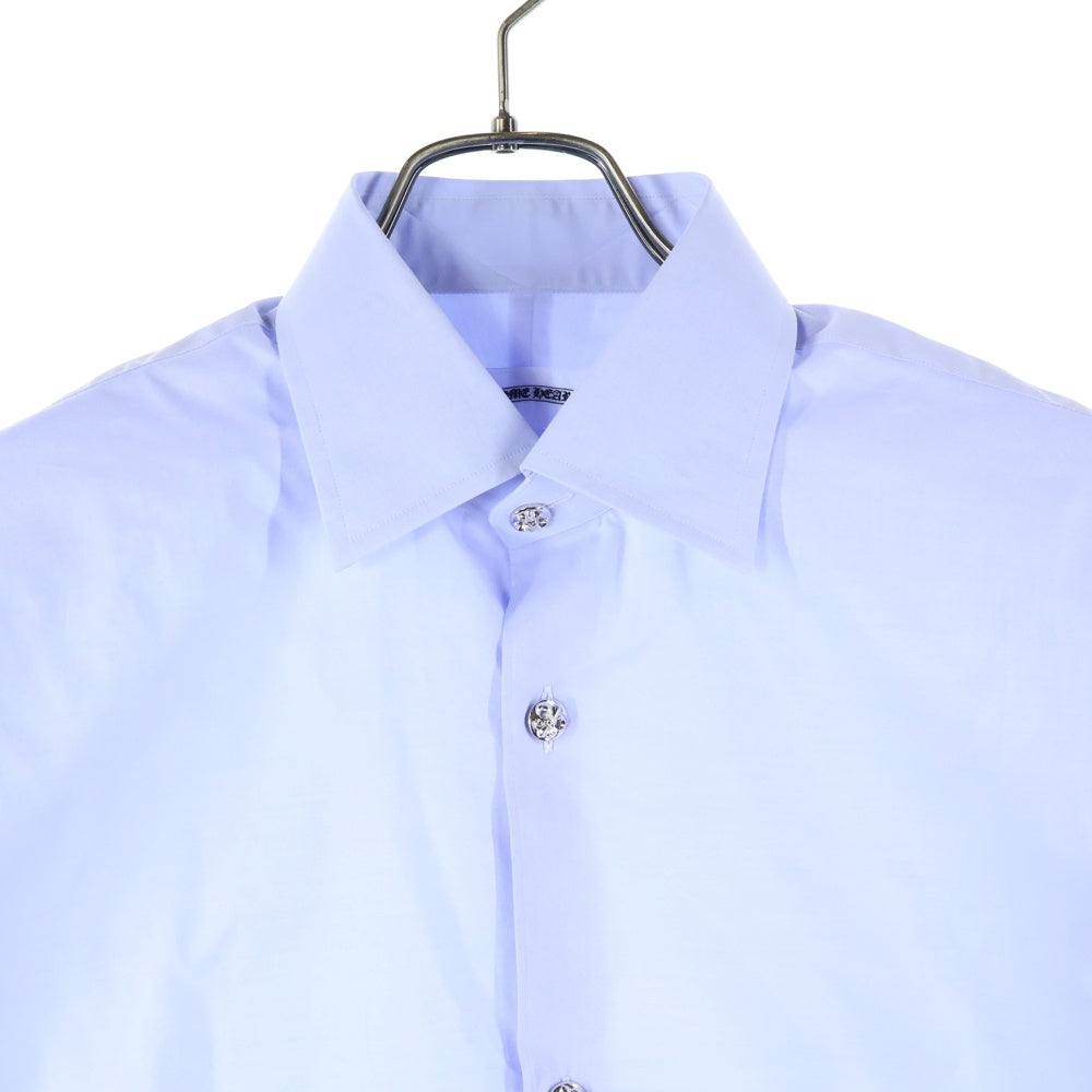 CHROME HEARTS(クロムハーツ) BS FLEUR DRESS SHIRT BSフレアボタン オーバーサイズコットン長袖シャツ ブルー