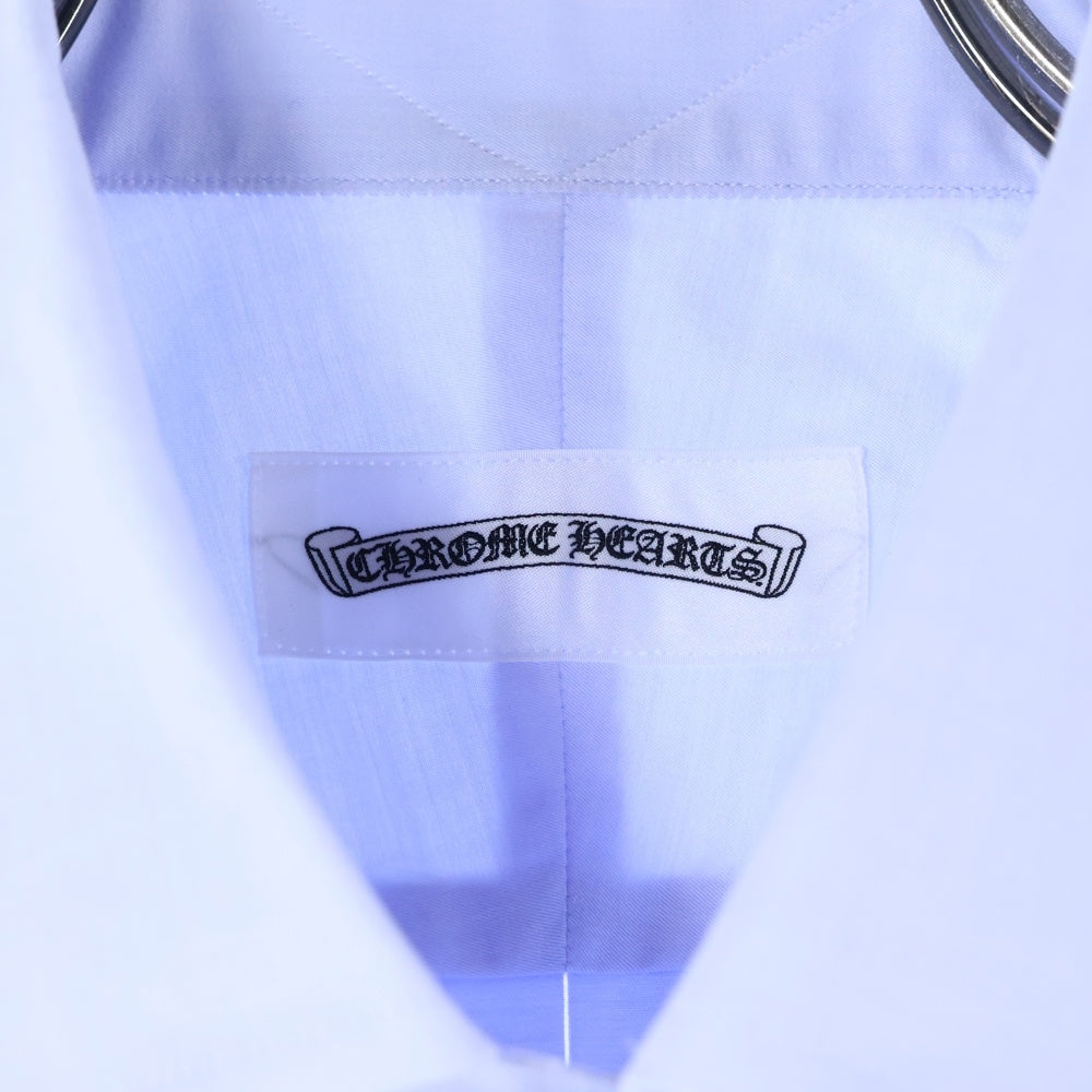 CHROME HEARTS(クロムハーツ) BS FLEUR DRESS SHIRT BSフレアボタン オーバーサイズコットン長袖シャツ ブルー