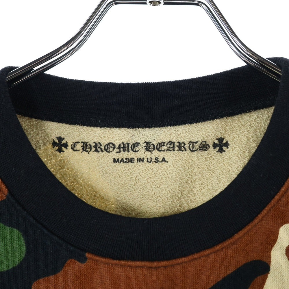 CHROME HEARTS(クロムハーツ) ×MATTY BOY PPO CAUTION CREW マッティボーイ カモフラ総柄 チョンパープリント クルーネックスウェットトレーナー カーキ