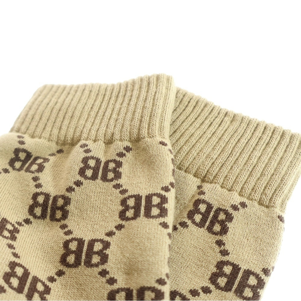 BALENCIAGA(バレンシアガ) 22AW ×GUCCI HACKER COLLECTION TENNIS SOCKS グッチ ハッカーコレクション BBモノグラム テニスソックス 靴下 ブラウン 681520
