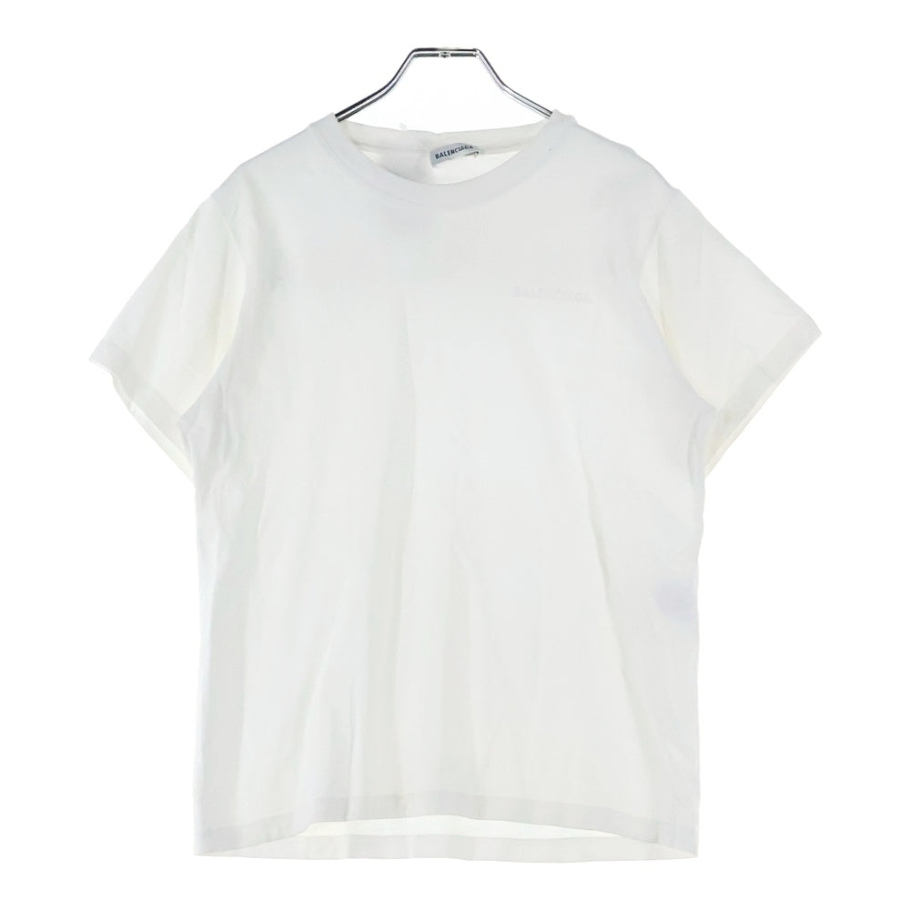 BALENCIAGA(バレンシアガ) 19SS バックロゴ刺繍 クルーネック 半袖Tシャツカットソー ホワイト 528408 レディース