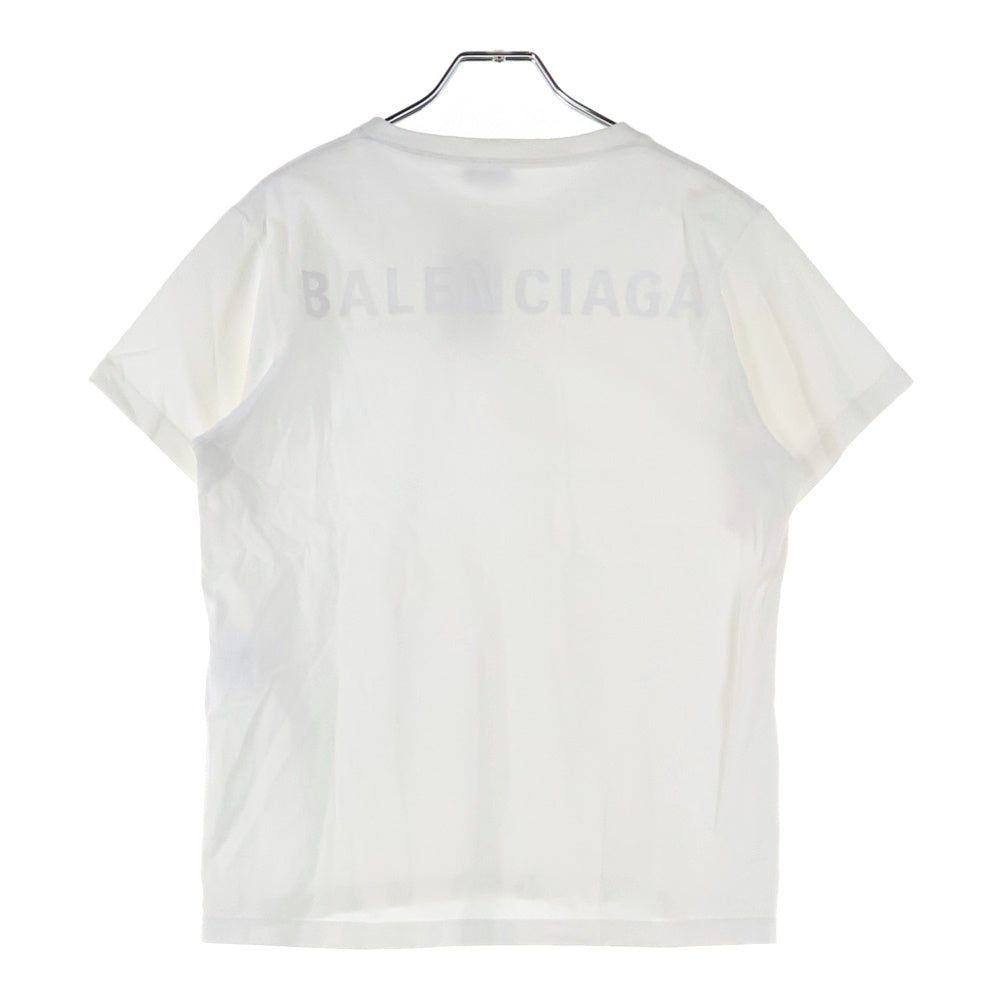 BALENCIAGA(バレンシアガ) 19SS バックロゴ刺繍 クルーネック 半袖Tシャツカットソー ホワイト 528408 レディース