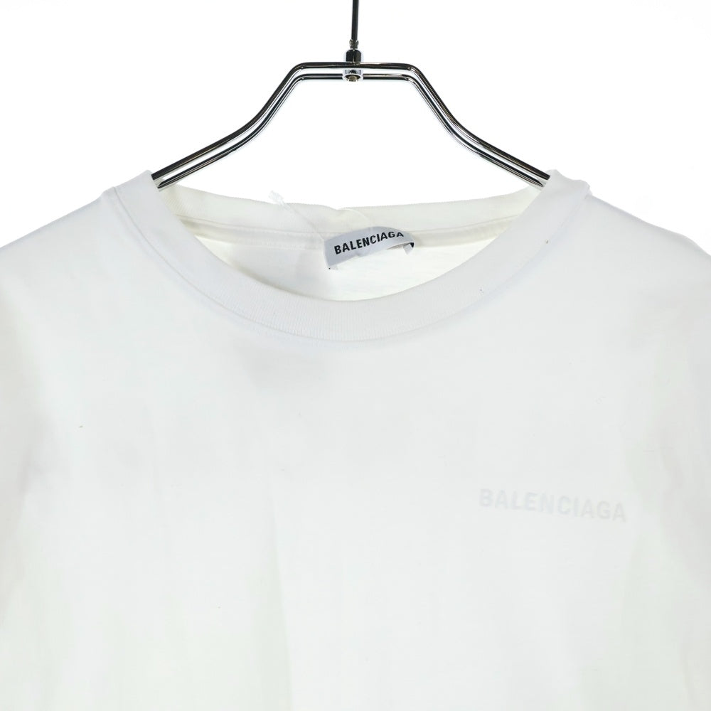 BALENCIAGA(バレンシアガ) 19SS バックロゴ刺繍 クルーネック 半袖Tシャツカットソー ホワイト 528408 レディース