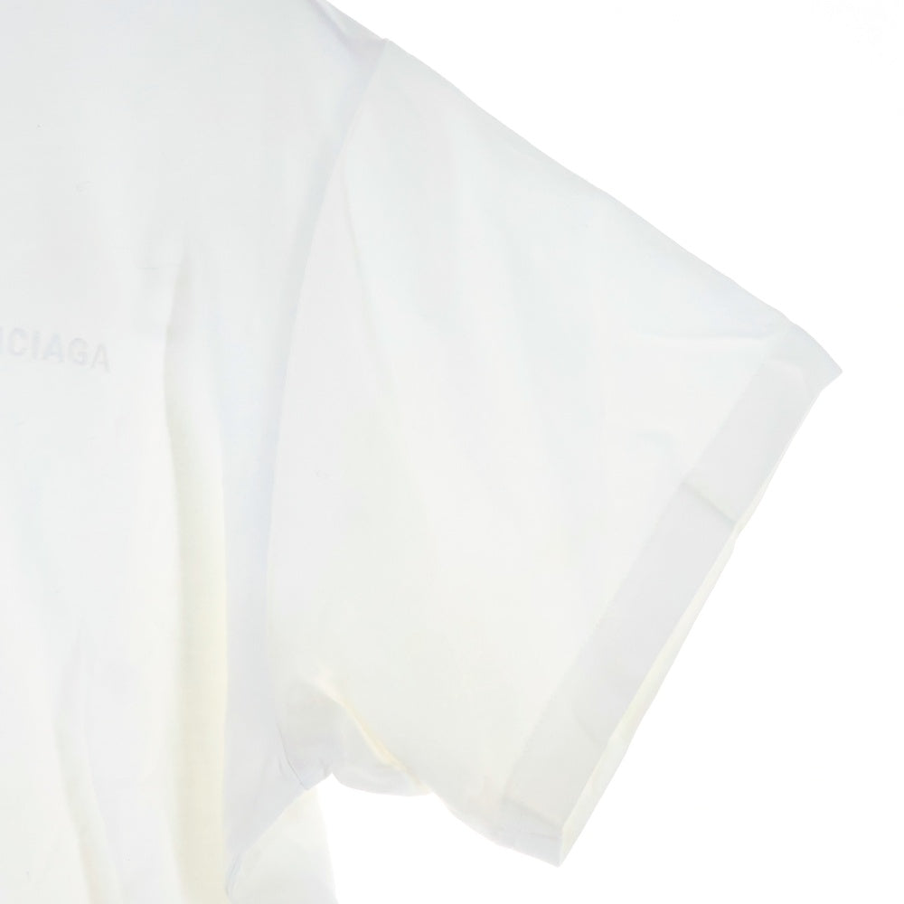 BALENCIAGA(バレンシアガ) 19SS バックロゴ刺繍 クルーネック 半袖Tシャツカットソー ホワイト 528408 レディース