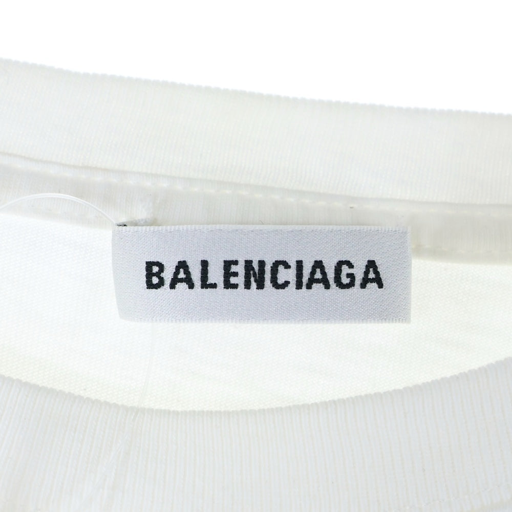 BALENCIAGA(バレンシアガ) 19SS バックロゴ刺繍 クルーネック 半袖Tシャツカットソー ホワイト 528408 レディース