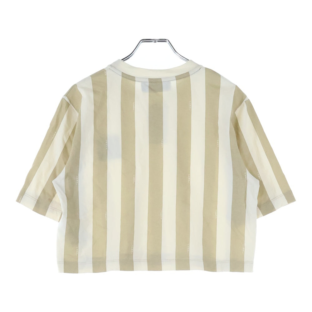 FENDI(フェンディ) 24SS ペカン ストライプ クルーネック 半袖Tシャツカットソー ブラウン/ベージュ レディース FS9662
