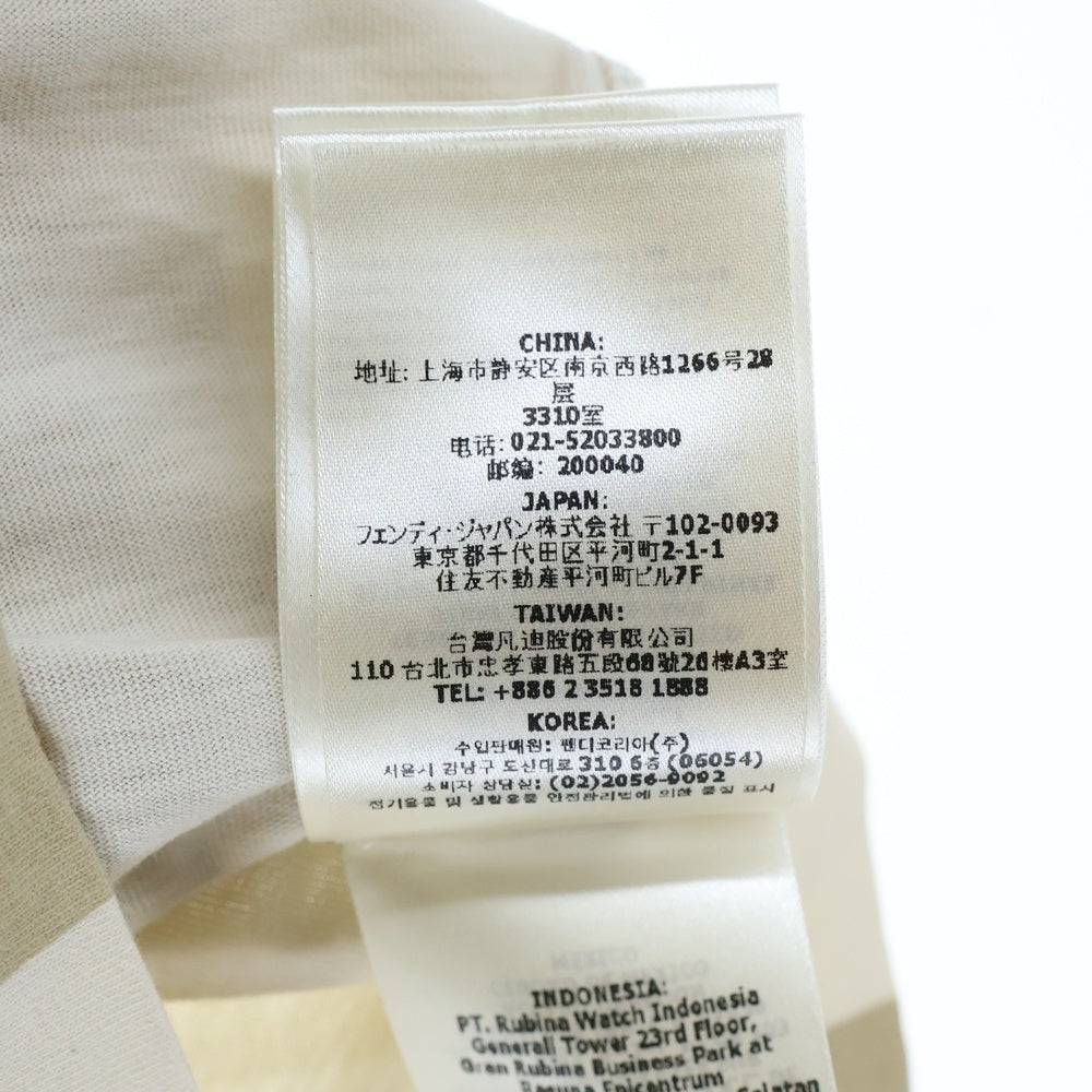 FENDI(フェンディ) 24SS ペカン ストライプ クルーネック 半袖Tシャツカットソー ブラウン/ベージュ レディース FS9662