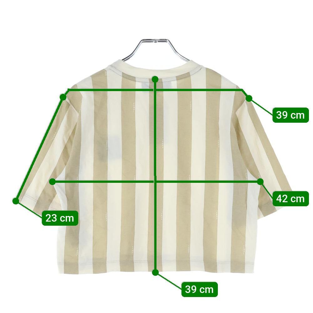 FENDI(フェンディ) 24SS ペカン ストライプ クルーネック 半袖Tシャツカットソー ブラウン/ベージュ レディース FS9662