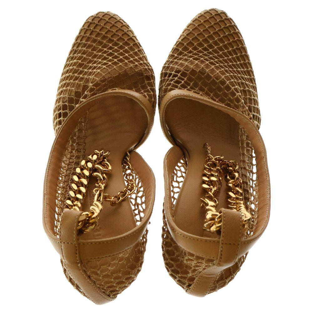 BOTTEGA VENETA(ボッテガヴェネタ) チェーン装飾 メッシュ ヒールパンプス ベージュ 618755 VBPS3