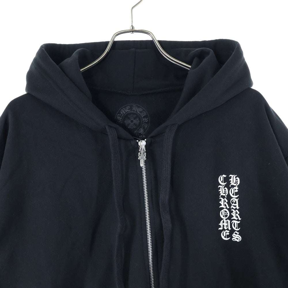CHROME HEARTS(クロムハーツ) SWTSHRT HD ZIP アームロゴ ジップアップパーカー スウェット ブラック