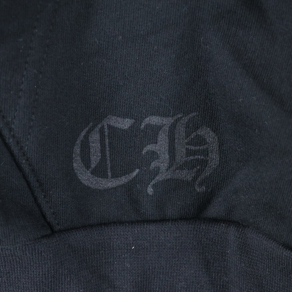 CHROME HEARTS(クロムハーツ) SWTSHRT HD ZIP アームロゴ ジップアップパーカー スウェット ブラック