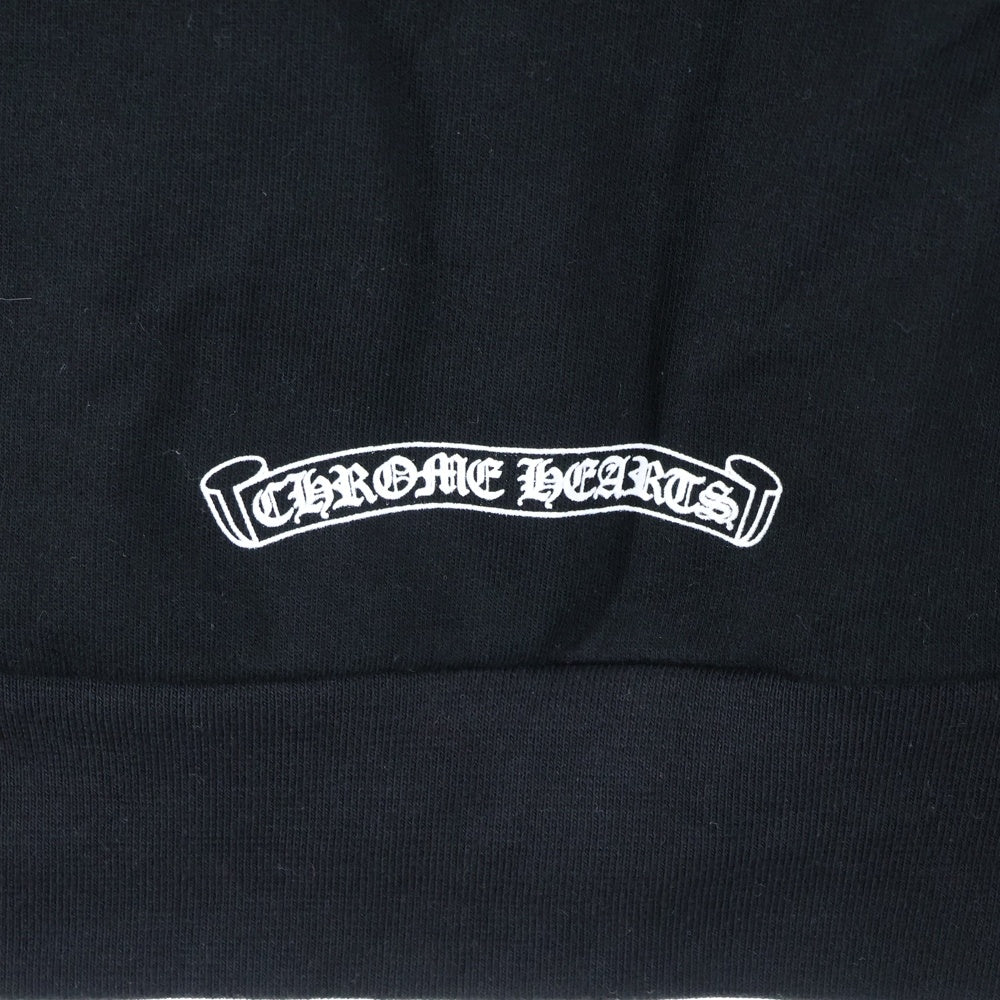 CHROME HEARTS(クロムハーツ) SWTSHRT HD ZIP アームロゴ ジップアップパーカー スウェット ブラック