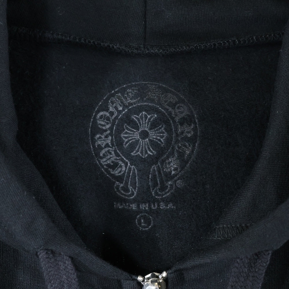 CHROME HEARTS(クロムハーツ) SWTSHRT HD ZIP アームロゴ ジップアップパーカー スウェット ブラック