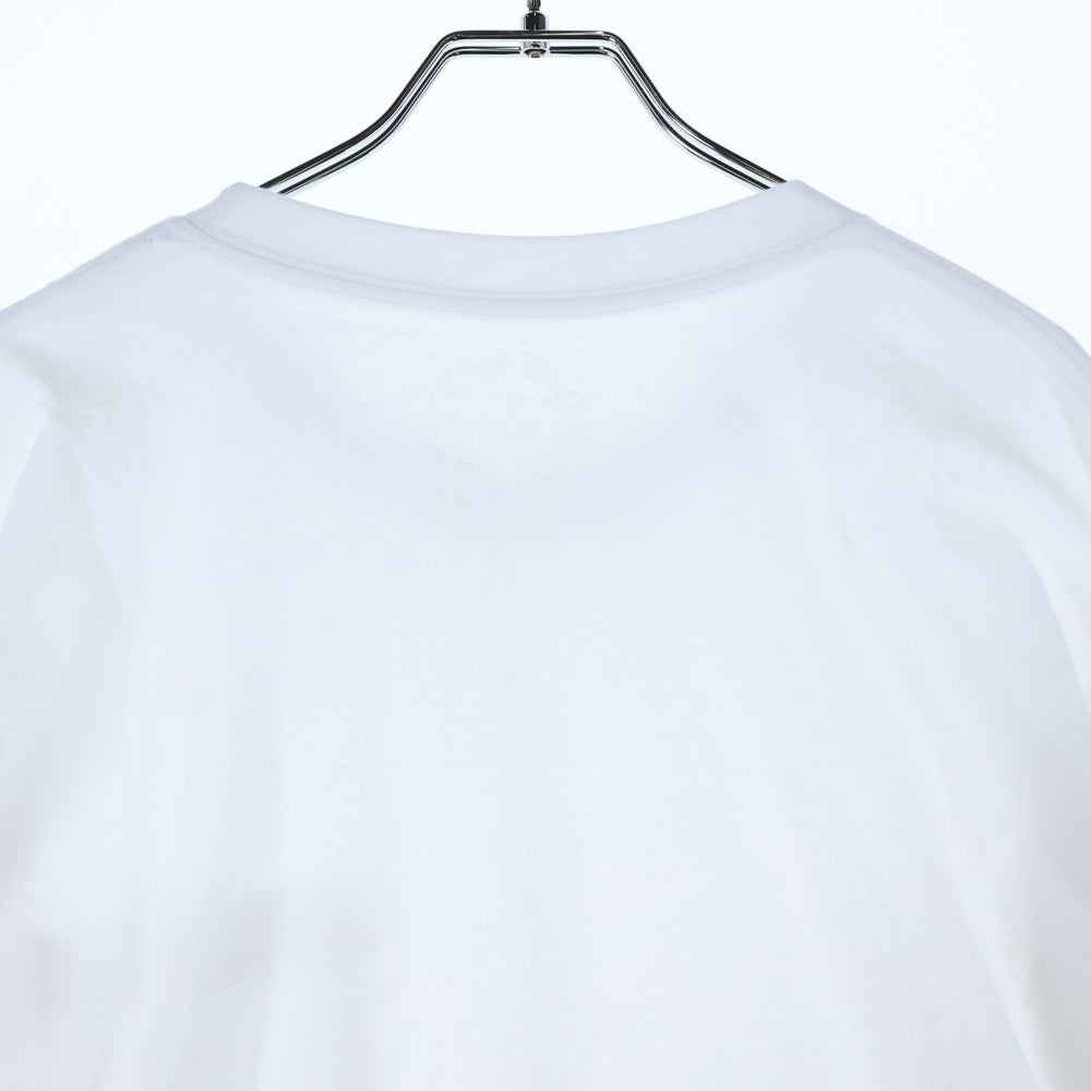CHROME HEARTS(クロムハーツ) Neck Logo L/S Tee ネックロゴ プリント長袖Tシャツ カットソー ホワイト