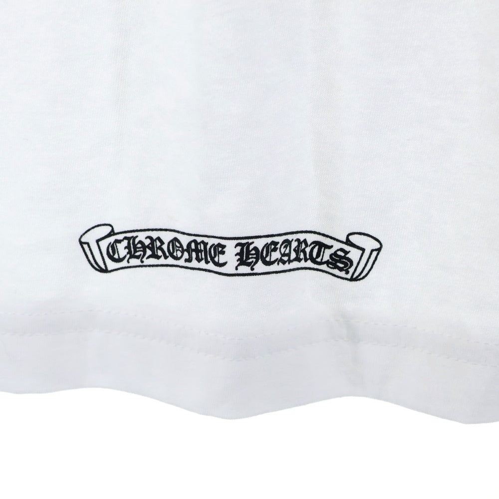 CHROME HEARTS(クロムハーツ) Neck Logo L/S Tee ネックロゴ プリント長袖Tシャツ カットソー ホワイト