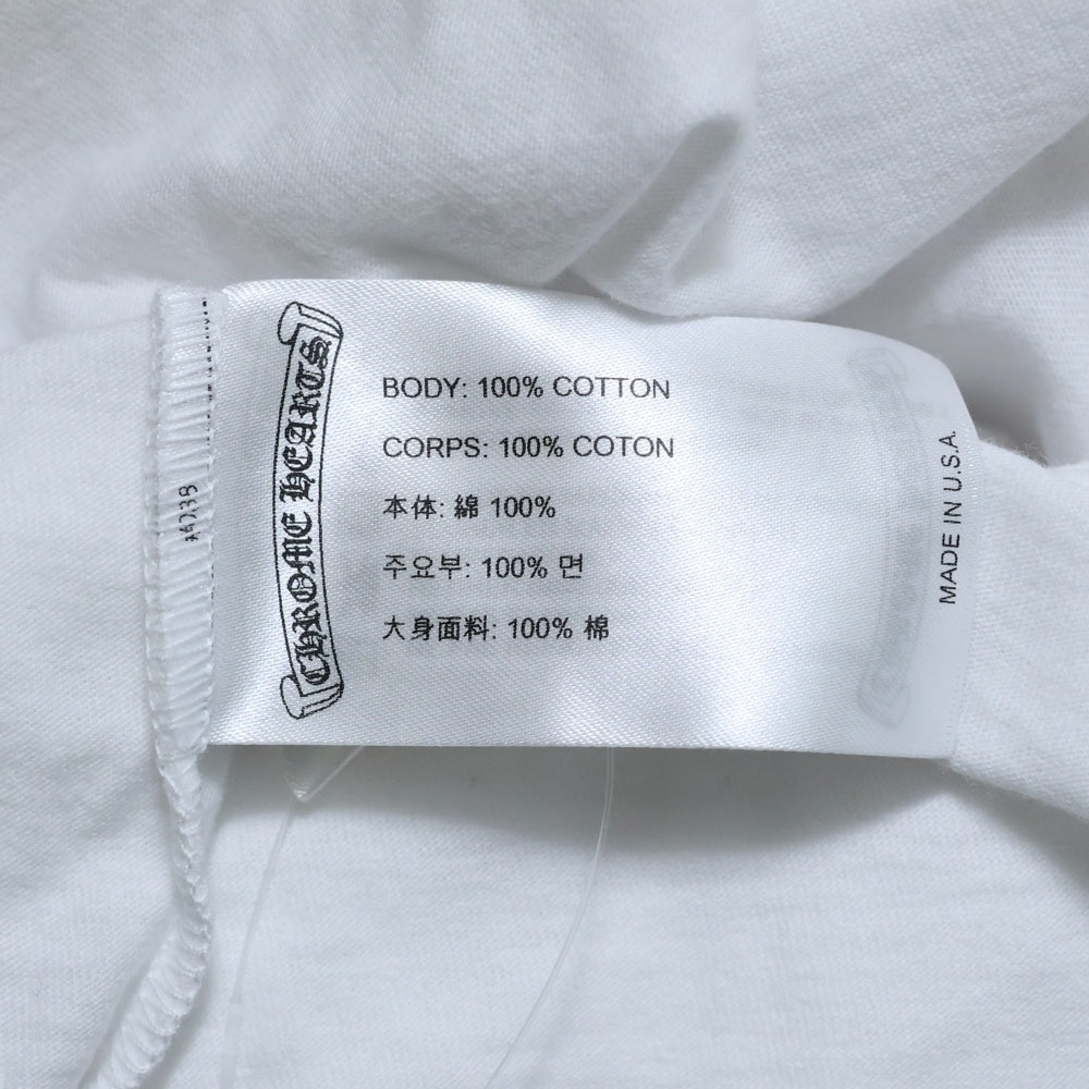 CHROME HEARTS(クロムハーツ) Neck Logo L/S Tee ネックロゴ プリント長袖Tシャツ カットソー ホワイト