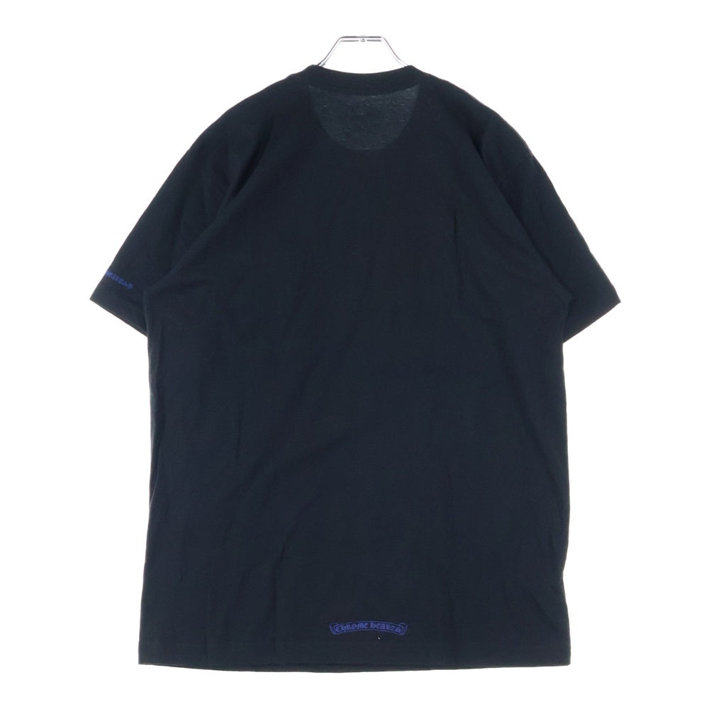 CHROME HEARTS(クロムハーツ) NECK LOGO TEE ネックロゴプリント クルーネック 半袖Tシャツ カットソー ブラック