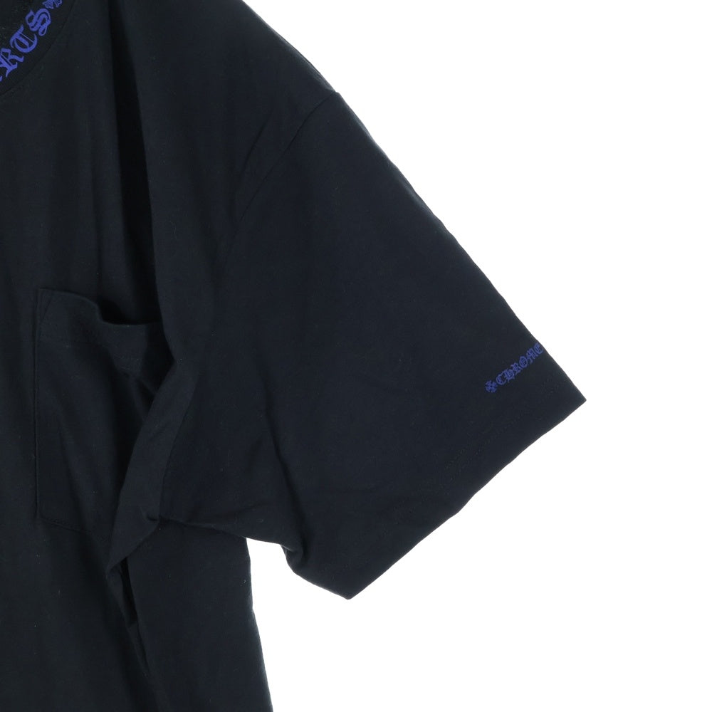 CHROME HEARTS(クロムハーツ) NECK LOGO TEE ネックロゴプリント クルーネック 半袖Tシャツ カットソー ブラック