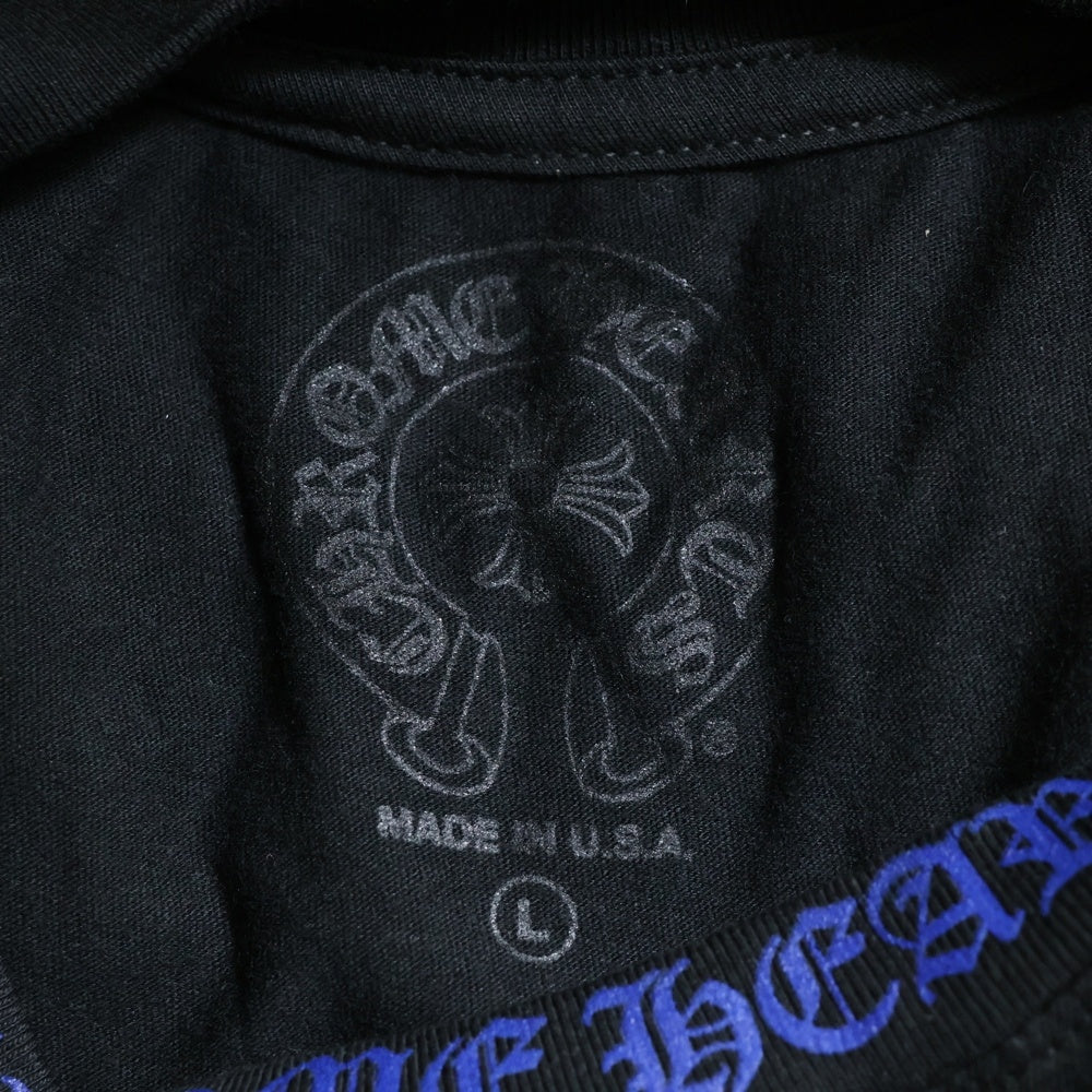 CHROME HEARTS(クロムハーツ) NECK LOGO TEE ネックロゴプリント クルーネック 半袖Tシャツ カットソー ブラック