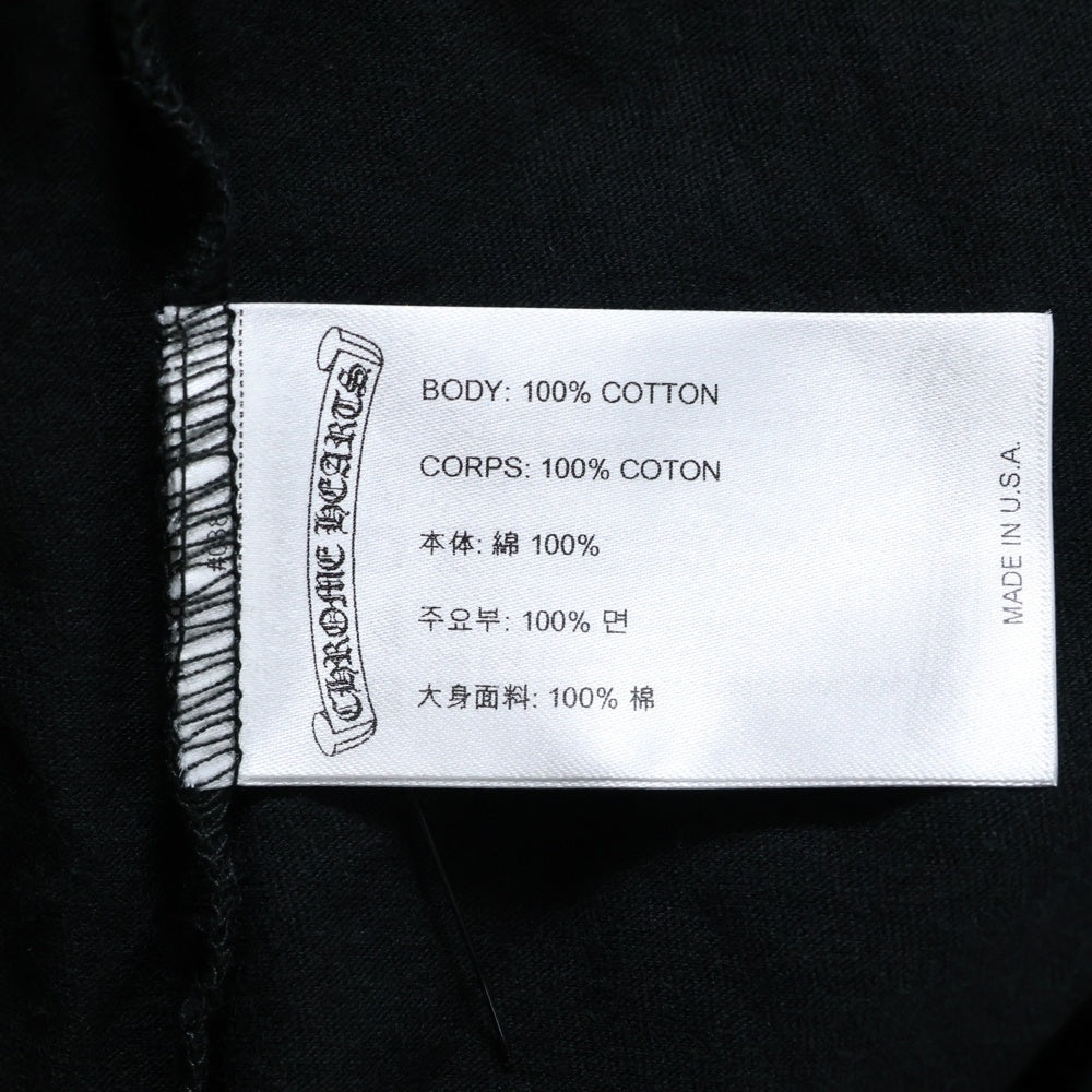 CHROME HEARTS(クロムハーツ) NECK LOGO TEE ネックロゴプリント クルーネック 半袖Tシャツ カットソー ブラック