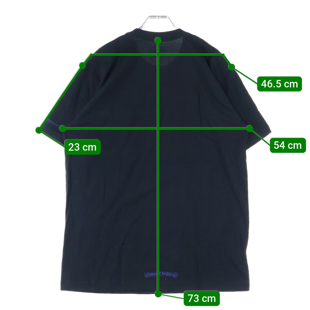 CHROME HEARTS(クロムハーツ) NECK LOGO TEE ネックロゴプリント クルーネック 半袖Tシャツ カットソー ブラック
