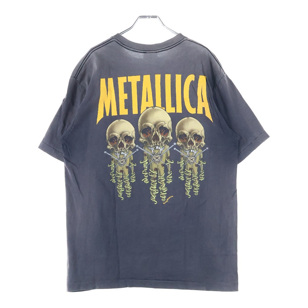 VINTAGE(ヴィンテージ) 90S VINTAGE METALLICA PUSHEAD FIXXXER ヴィンテージ メタリカ パスヘッド フィクサー 両面プリント クルーネック半袖Tシャツ カットソー チャコールグレー