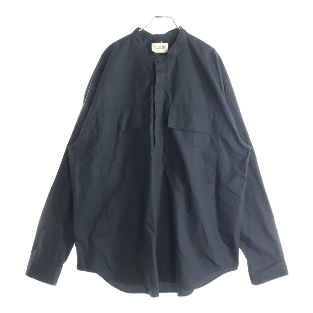 FEAR OF GOD(フィアオブゴッド) SIXTH COLLECTION Anorak Shirt シックススコレクション アノラックノーカラー長袖シャツ ブラック 6S19-2001-2