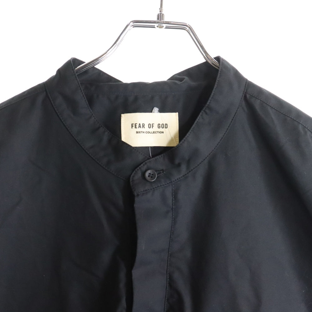 FEAR OF GOD(フィアオブゴッド) SIXTH COLLECTION Anorak Shirt シックススコレクション アノラックノーカラー長袖シャツ ブラック 6S19-2001-2