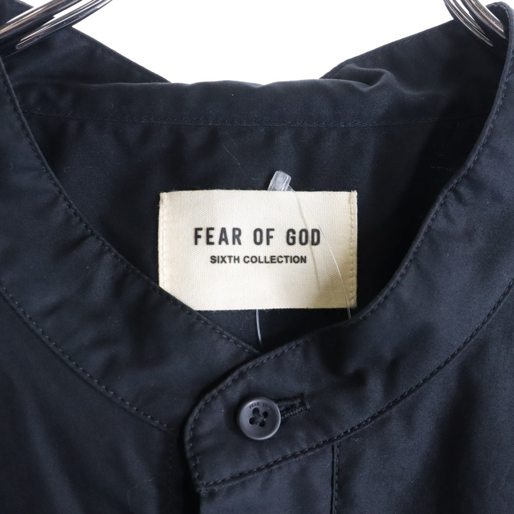 FEAR OF GOD(フィアオブゴッド) SIXTH COLLECTION Anorak Shirt シックススコレクション アノラックノーカラー長袖シャツ ブラック 6S19-2001-2