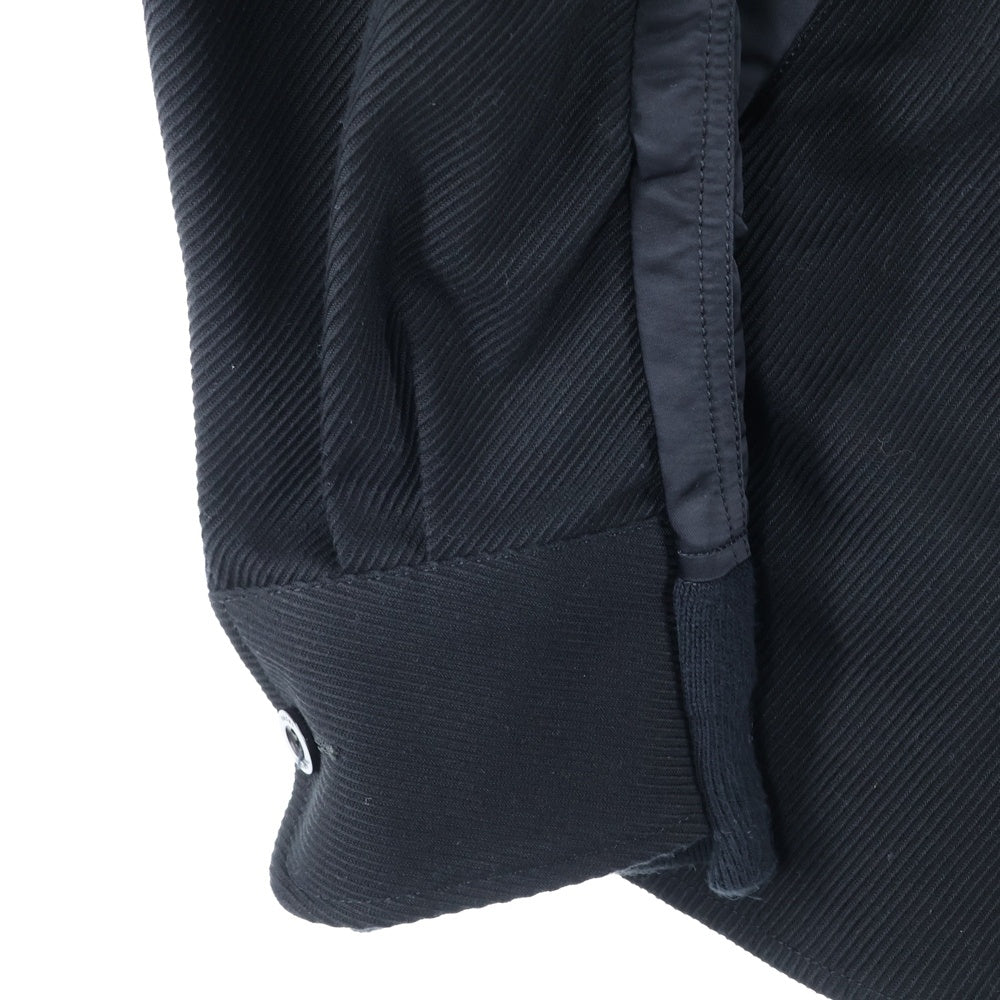 Sacai(サカイ) 20AW コントラストディティール ナイロン切替 ドッキングシャツ ブラック 20-02435M