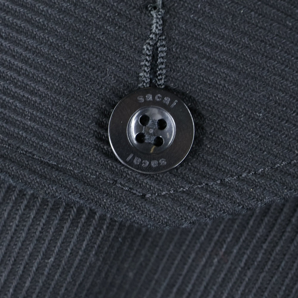 Sacai(サカイ) 20AW コントラストディティール ナイロン切替 ドッキングシャツ ブラック 20-02435M