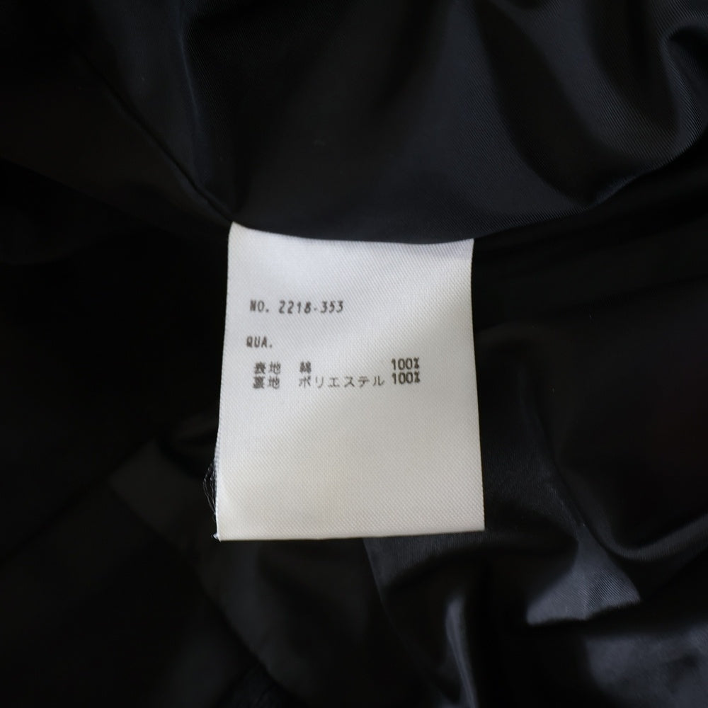 LAD MUSICIAN(ラッドミュージシャン) 18AW DOUBLE ARMY CLOTH ダブルアーミークロス ジップアップジャケット ブルゾン ブラック 2218-353
