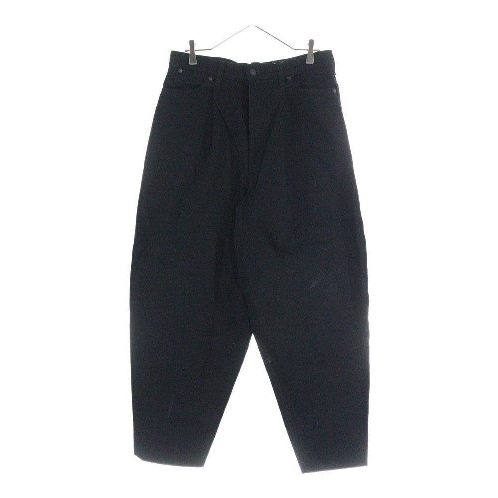 LAD MUSICIAN(ラッドミュージシャン) 1TUCK TAPERED WIDE PANTS 1タック デニム テーパード ワイドパンツ ブラック 2223-653