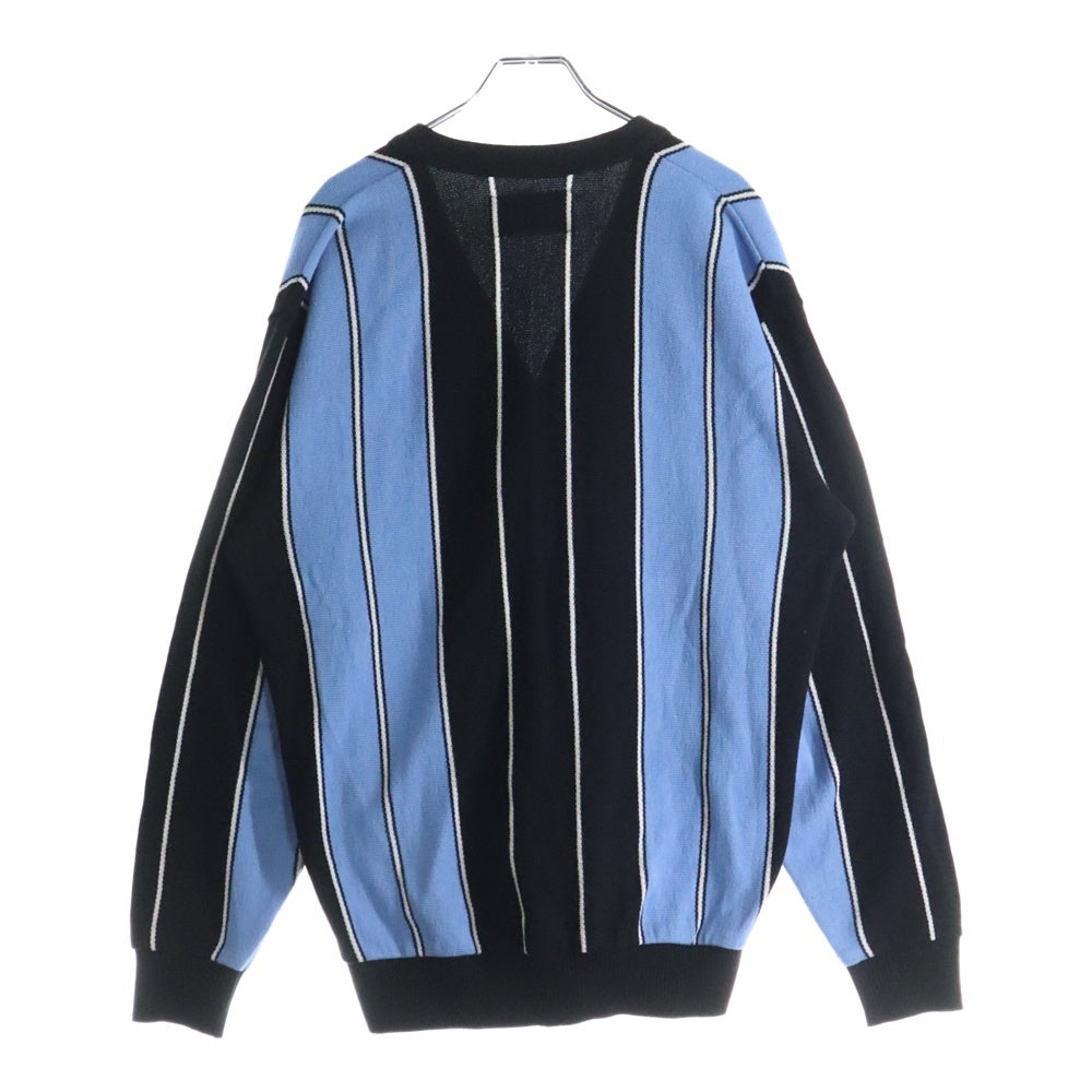 WACKO MARIA(ワコマリア) 23SS STRIPED CARDIGAN ストライプ ジャガード ニット カーディガン ブラック/ブルー 23SS-WMK-KN12