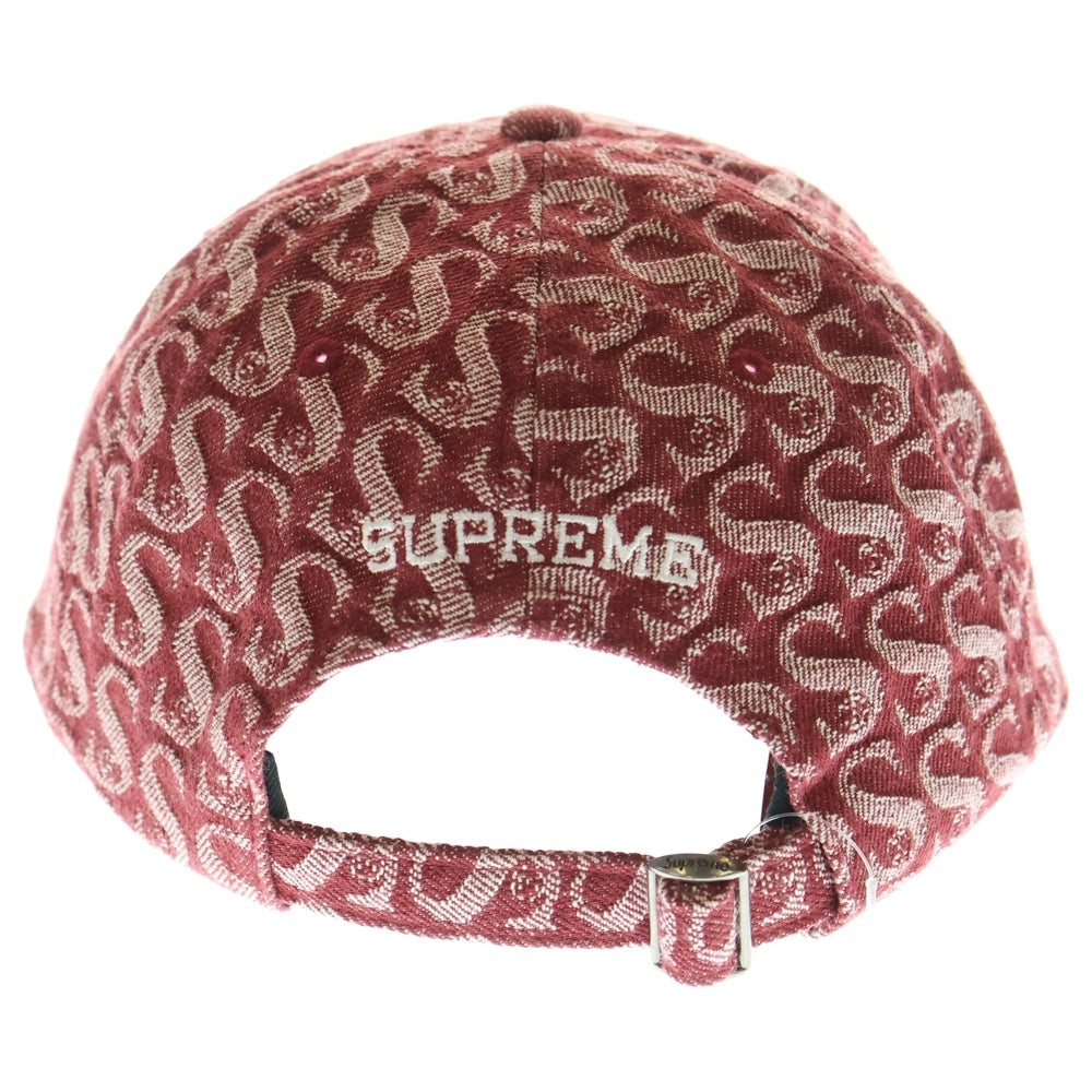 SUPREME(シュプリーム) 21AW Monogram Denim 6-Panel モノグラム デニムキャップ レッド